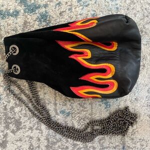 Black and Red Flame Design Women's Bag